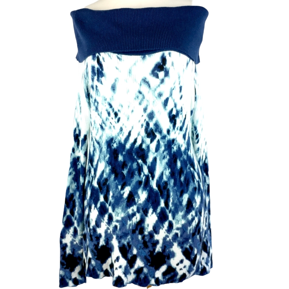 Rock & Republic Women's Blue Tie Dye Off the Shoulder Sweater Tunic Size Medium